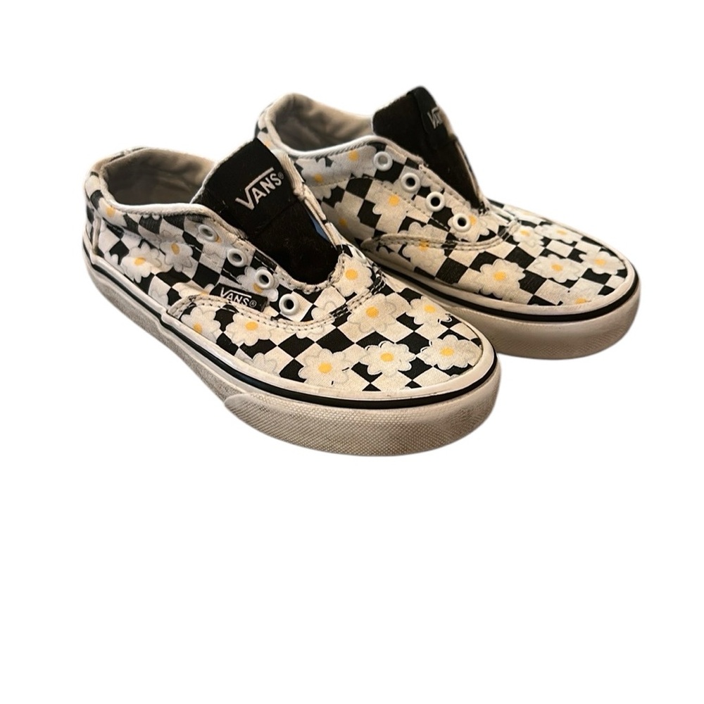Vans Kids Black and White Floral Shoes